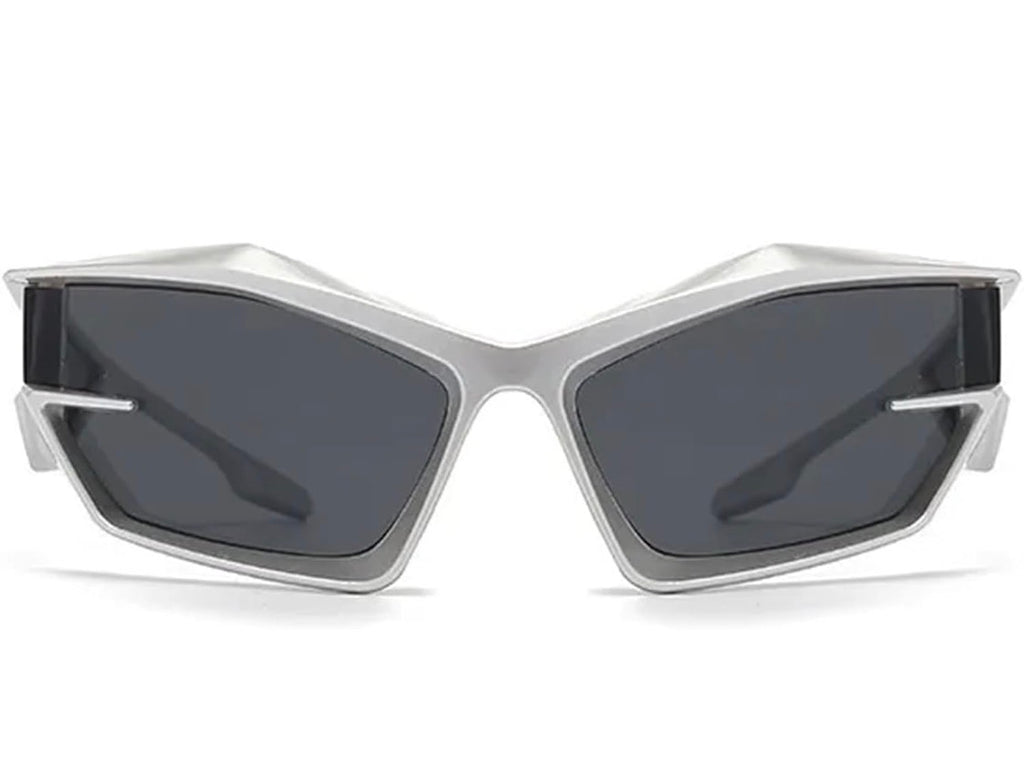 AUGEN Cool Futuristic Y2K Sunglasses Men Women Sports Wraparound Shield Cat Eye Glass Alien Space Shades (223)