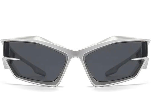 AUGEN Cool Futuristic Y2K Sunglasses Men Women Sports Wraparound Shield Cat Eye Glass Alien Space Shades (223)