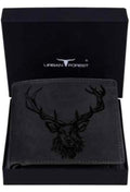 URBAN FOREST Matt Vintage Black Leather Wallet for Men