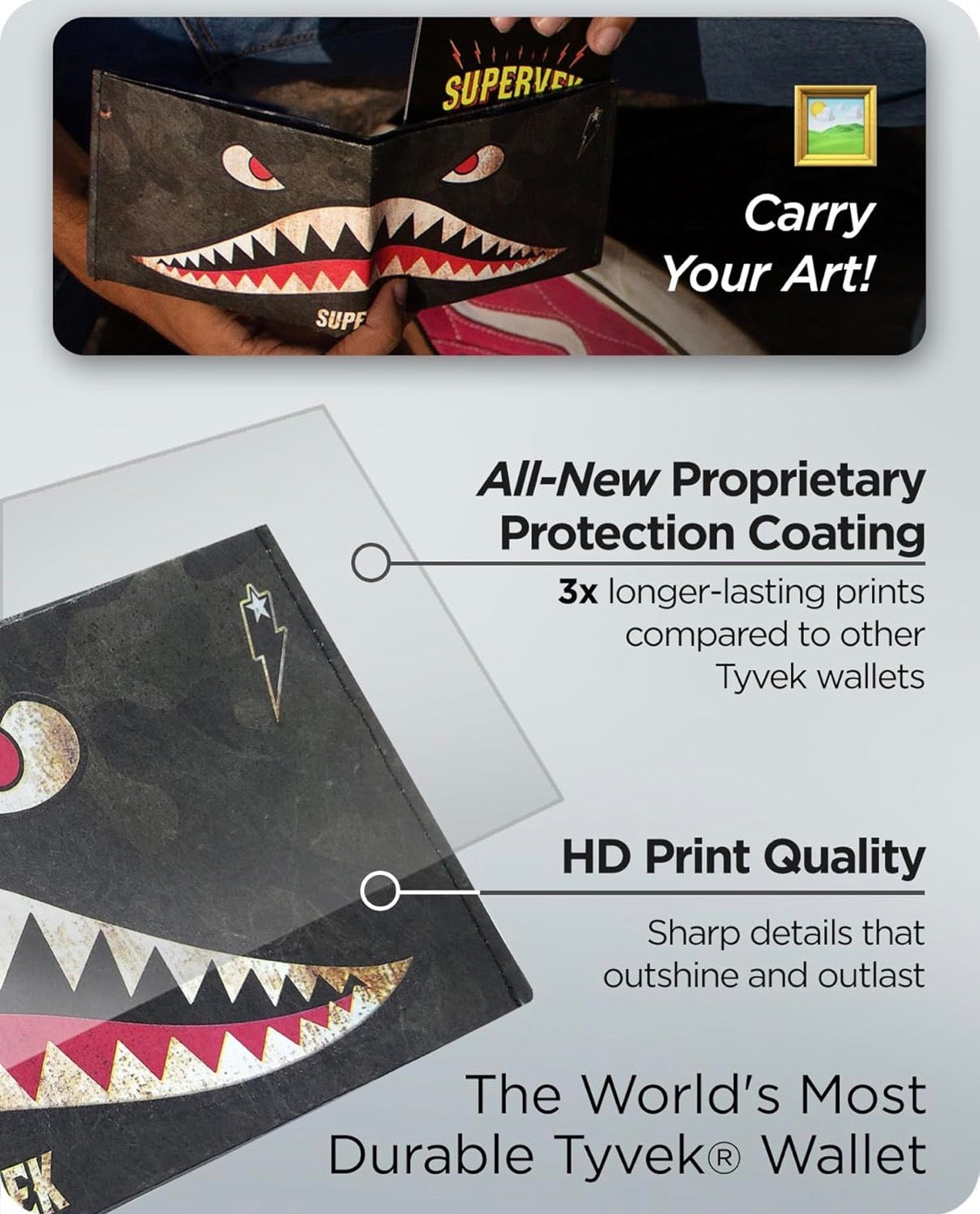 Supervek Bape Shark Stitched Paper Wallet