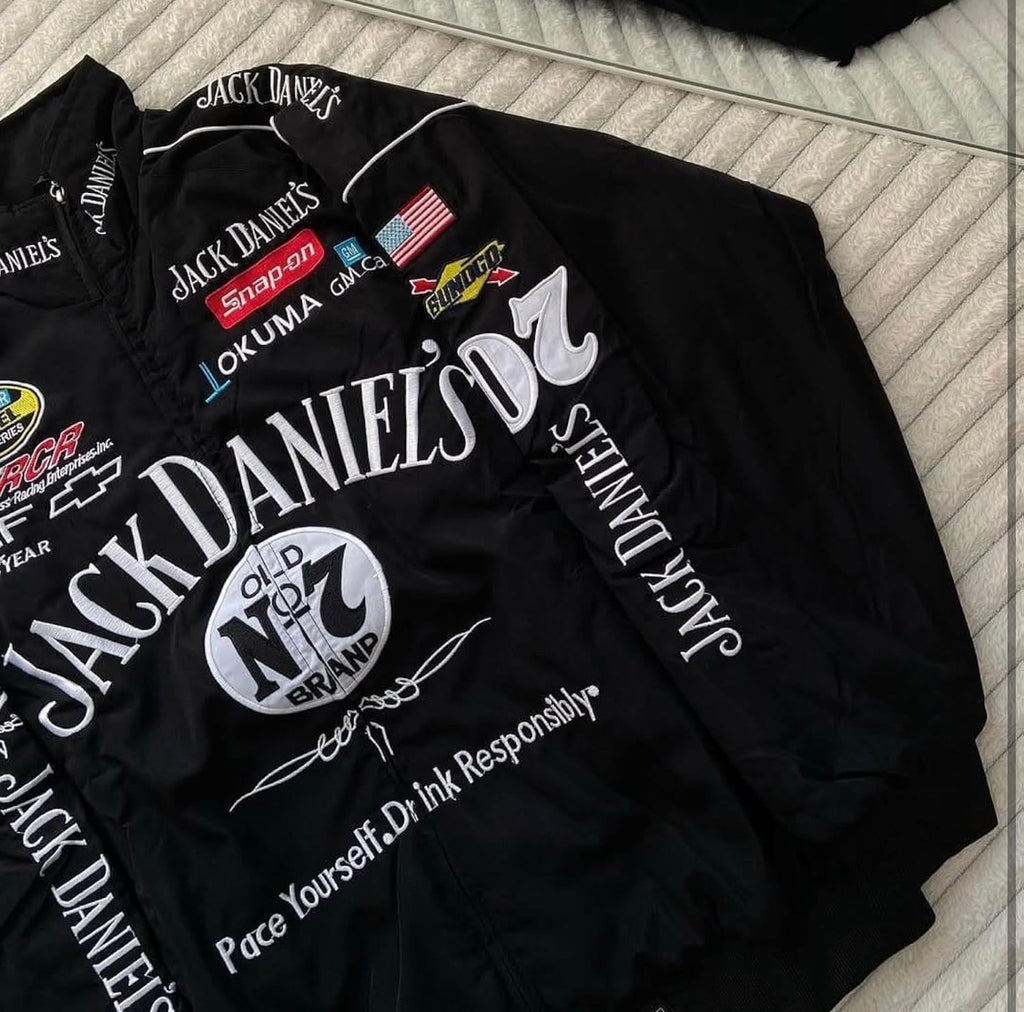 EXOTIX Black Embroidered Racing Jacket
