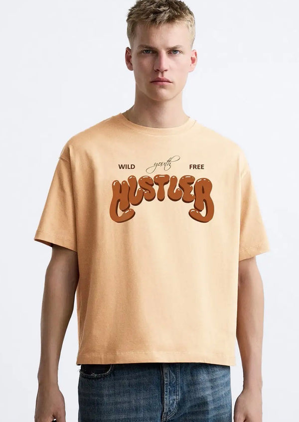 BUDA JEANS CO Men Typographic Print Oversized Fit Round-Neck T-Shirt