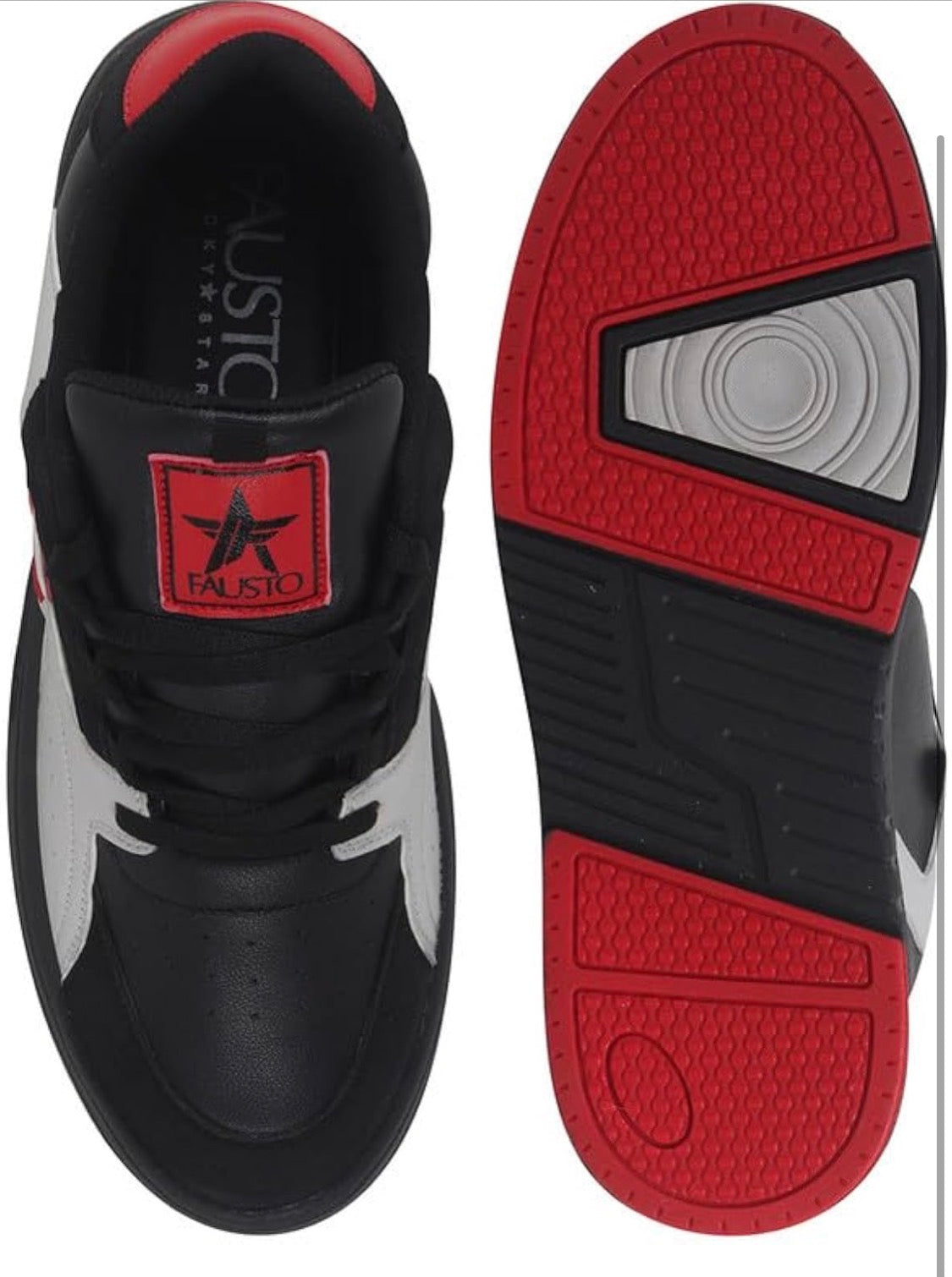 FAUSTO Men's Colorblocked Mid Top Breathable Lace-Up Sneaker Shoes|
