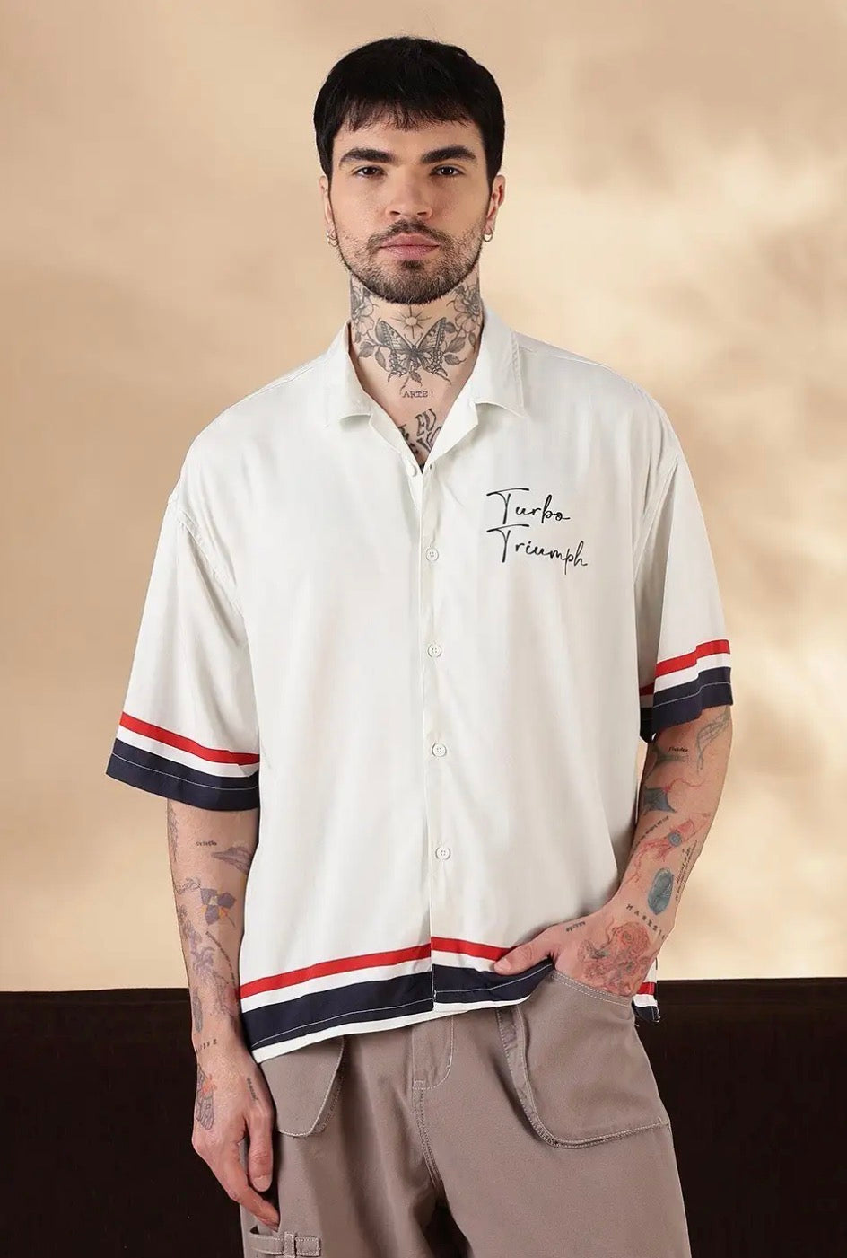 ESZETT Men Typographic Print Oversized Fit Shirt