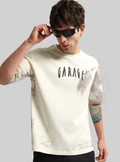 CRAZYMONK Men Printed Oversized Fit Crew-Neck T-Shirt