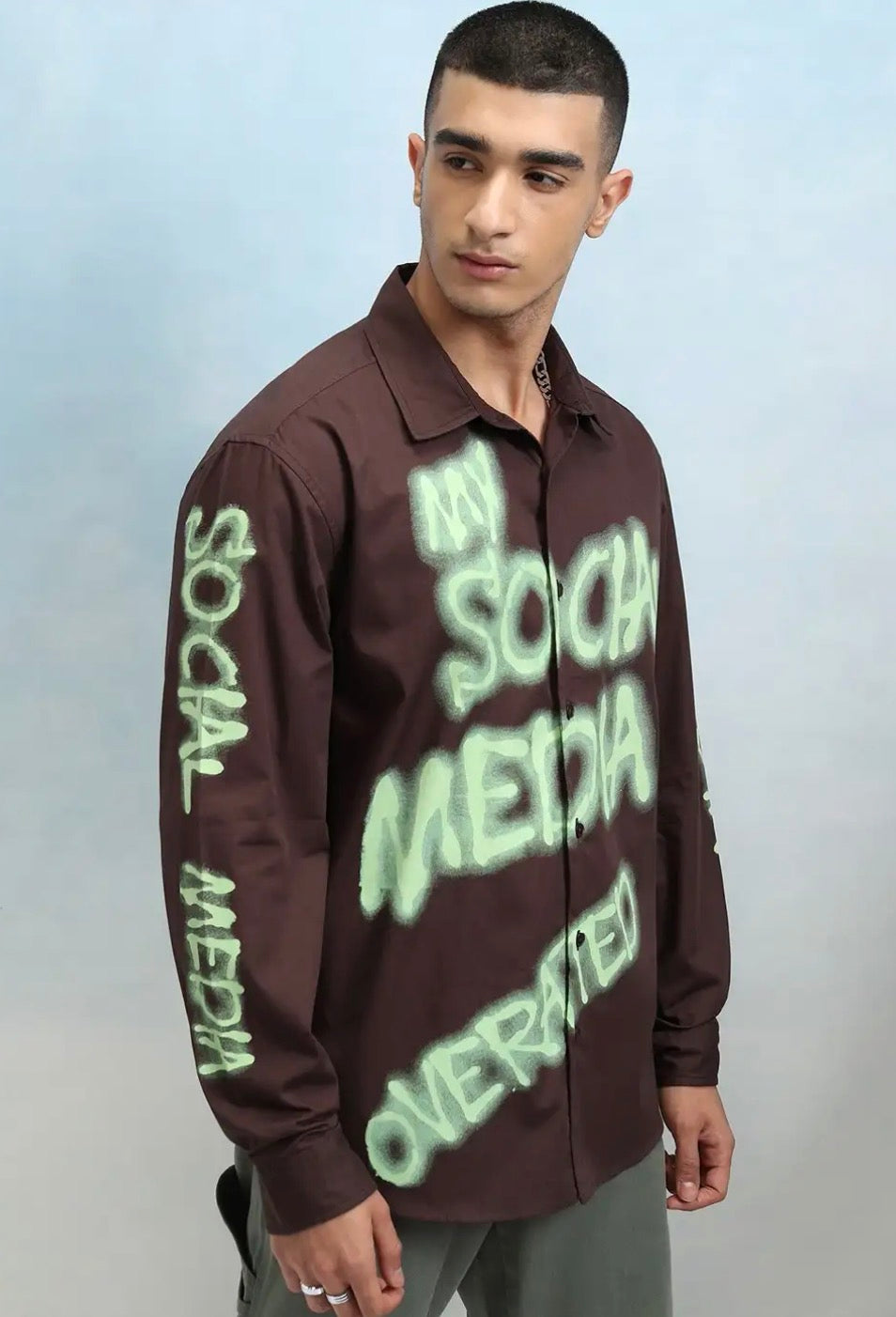 HIGHLANDER Men Typographic Print Slim Fit Shirt