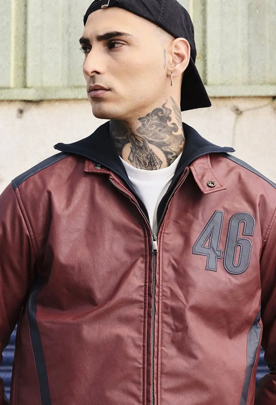 SNITCH Men Zip-Front Oversized Fit Jacket