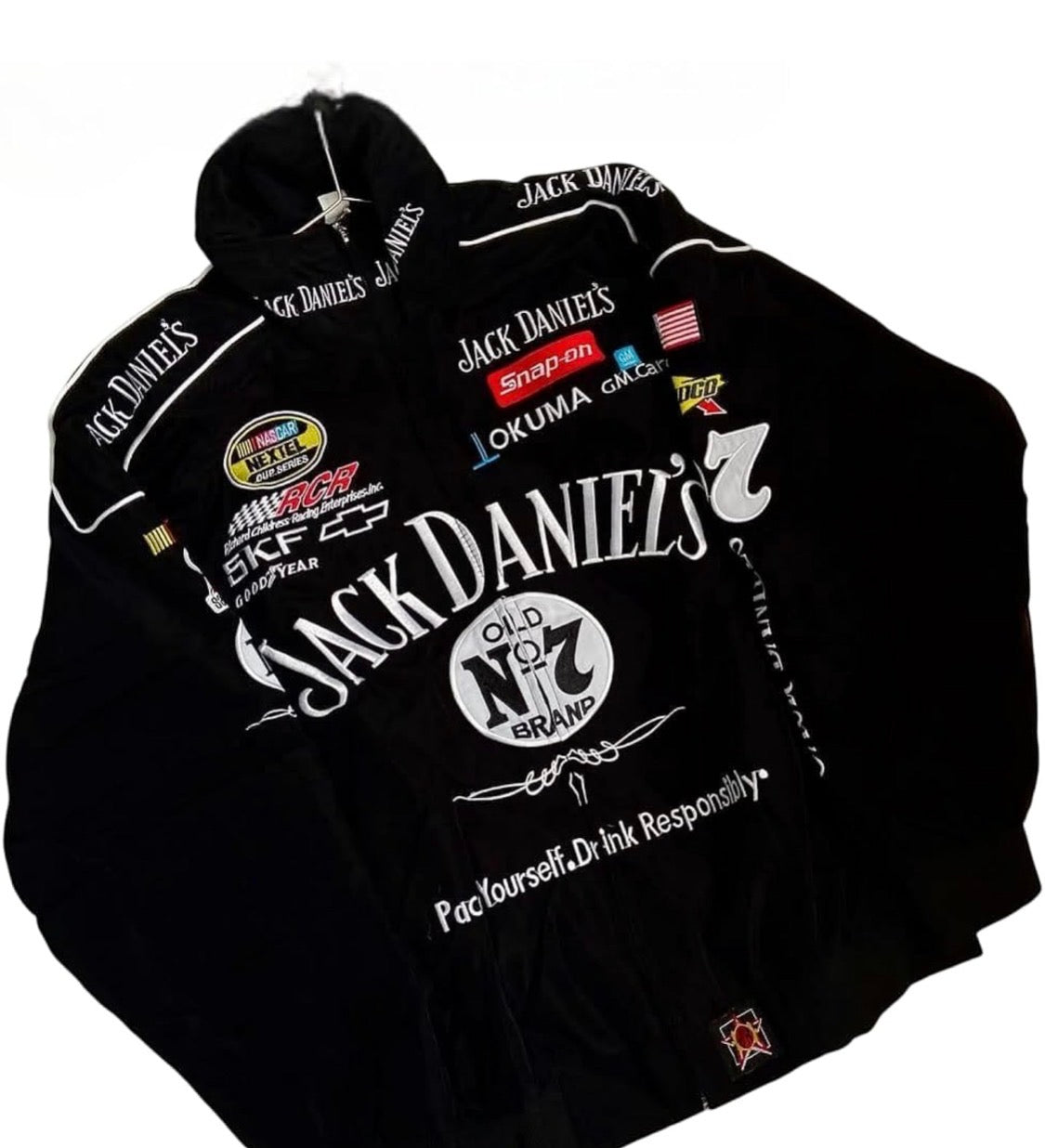 EXOTIX Black Embroidered Racing Jacket
