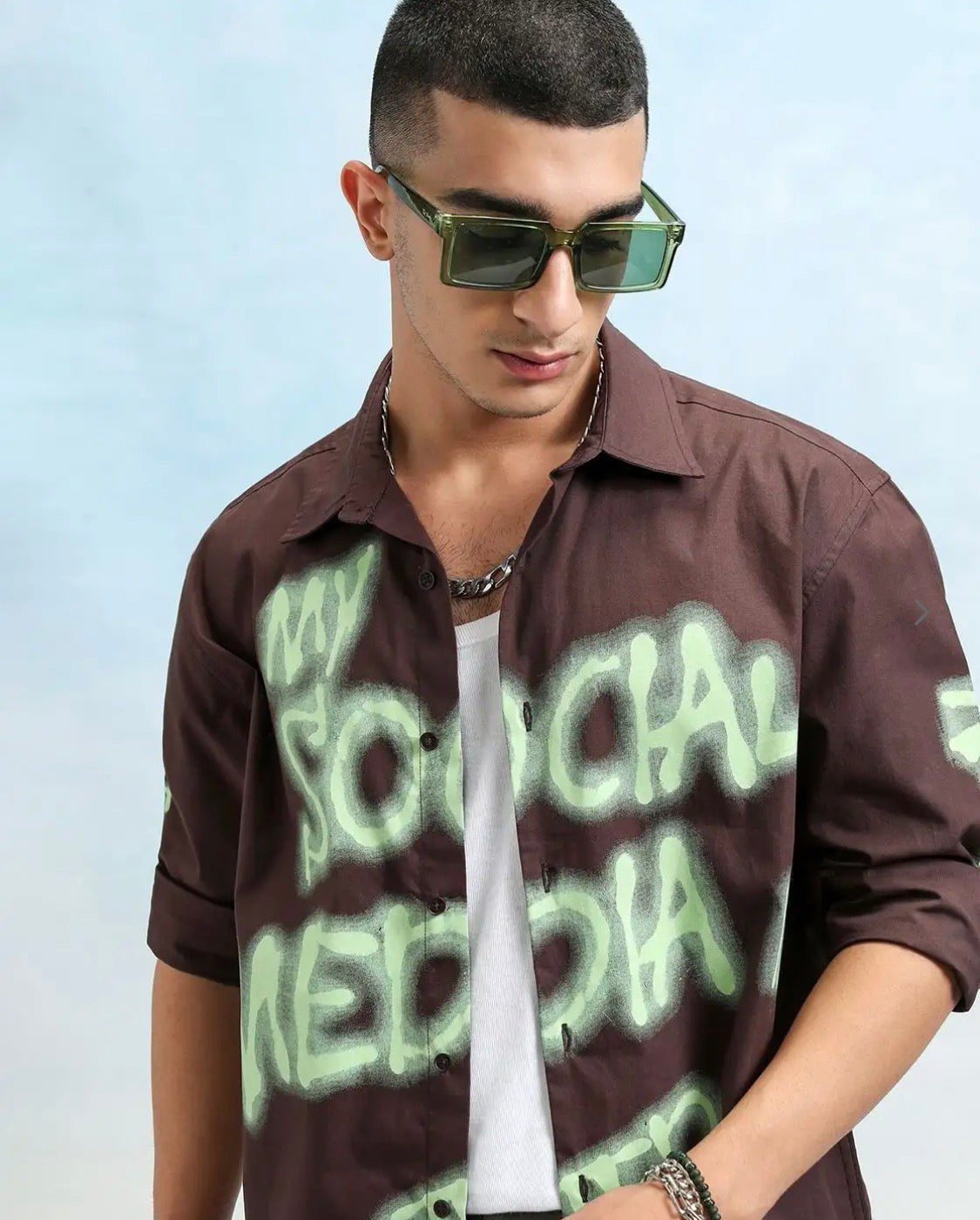 HIGHLANDER Men Typographic Print Slim Fit Shirt
