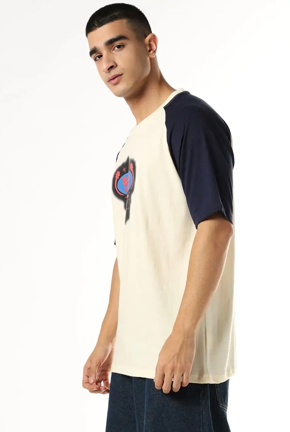 BUDA JEANS CO Colourblock Loose Fit Crew-Neck T-Shirt