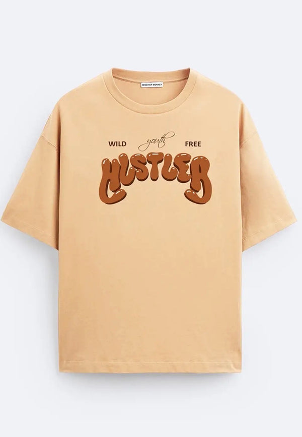 BUDA JEANS CO Men Typographic Print Oversized Fit Round-Neck T-Shirt
