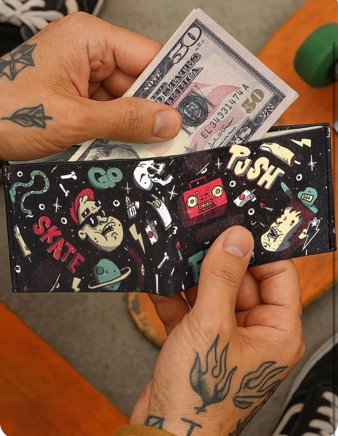 Supervek Skatelife Paper Slim Wallet