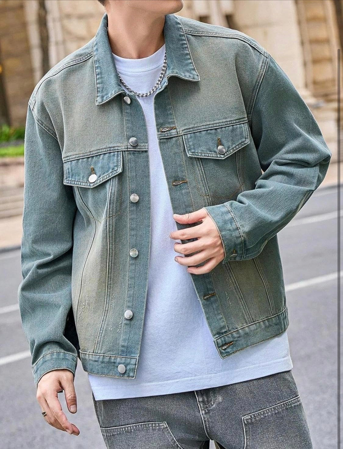 GRECIILOOKS Men’s Denim Jacket