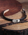 MINUTIAE Men Silver Plated Crystals Wraparound Bracelet