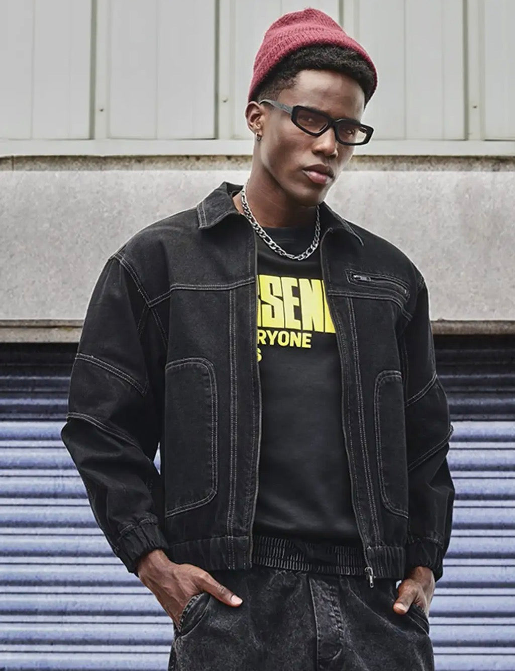 SNITCH Men Zip-Front Relaxed Fit Jacket