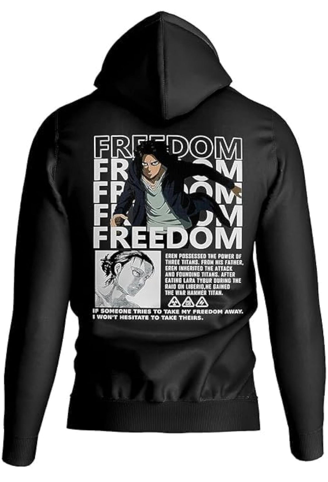 Fuda Eren Yeager X Freedom Cotton Anime Printed Hoodies