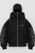 BE SAVAGE Ninja Balaclava Zipper Hoodie Zipper Jacket for Men Winterwear Jackets for Men
