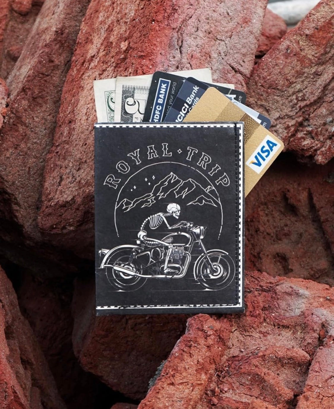 Supervek Royal Trip Enfield Biker Paper Slim Wallet for Men