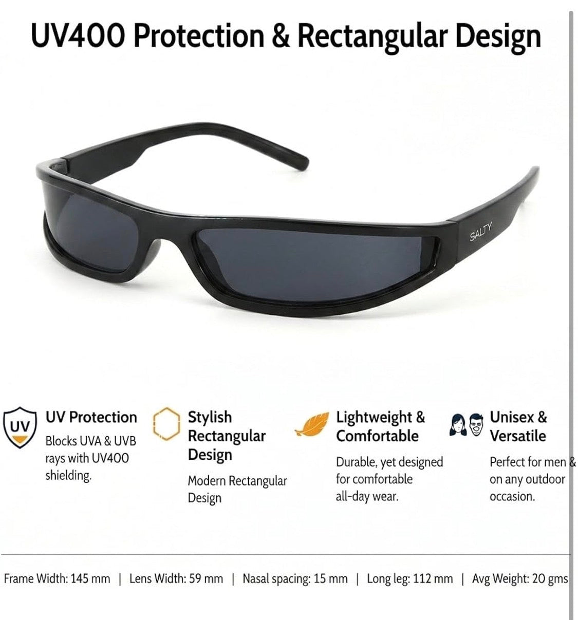 Salty Alpha Wrap Around Sporty UV400 Protection Goggles For men