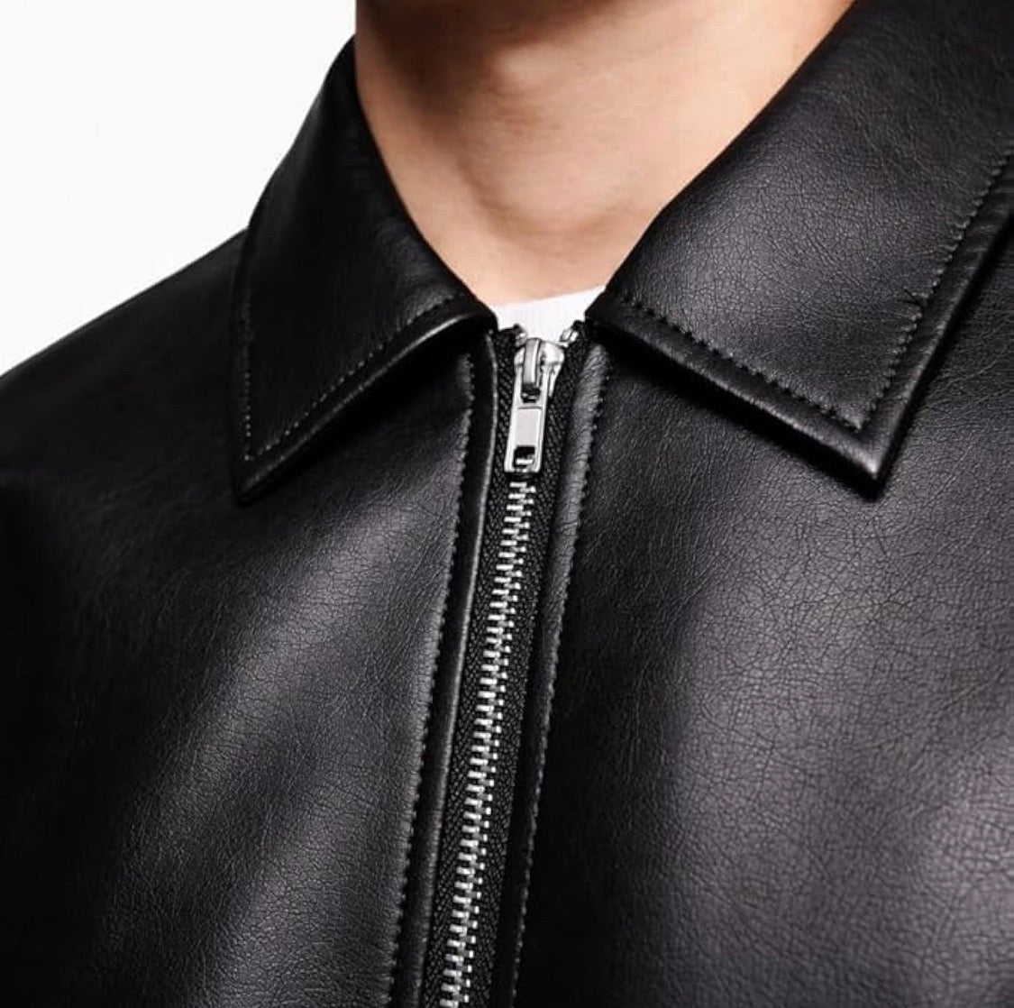 Faux Leather Oversized Coach Jacket