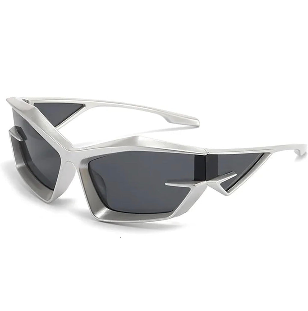 AUGEN Cool Futuristic Y2K Sunglasses Men Women Sports Wraparound Shield Cat Eye Glass Alien Space Shades (223)