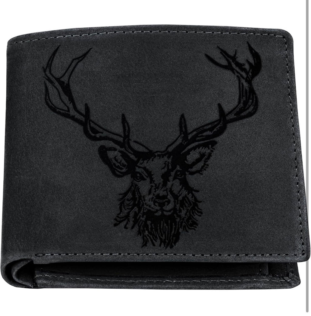 URBAN FOREST Matt Vintage Black Leather Wallet for Men