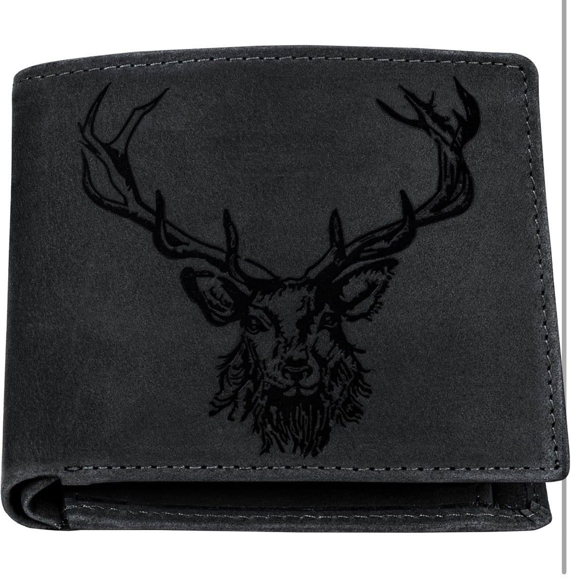 URBAN FOREST Matt Vintage Black Leather Wallet for Men