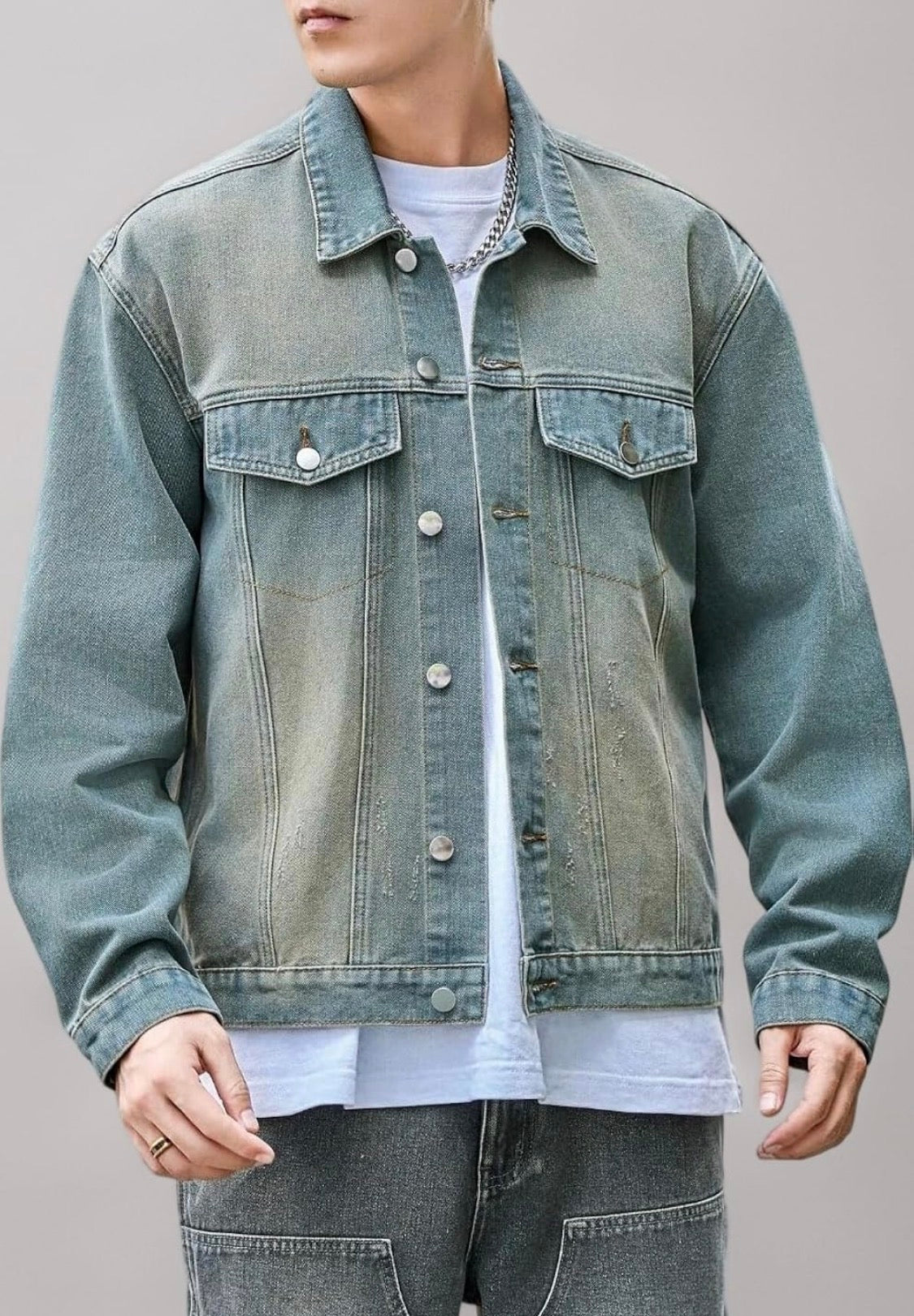GRECIILOOKS Men’s Denim Jacket