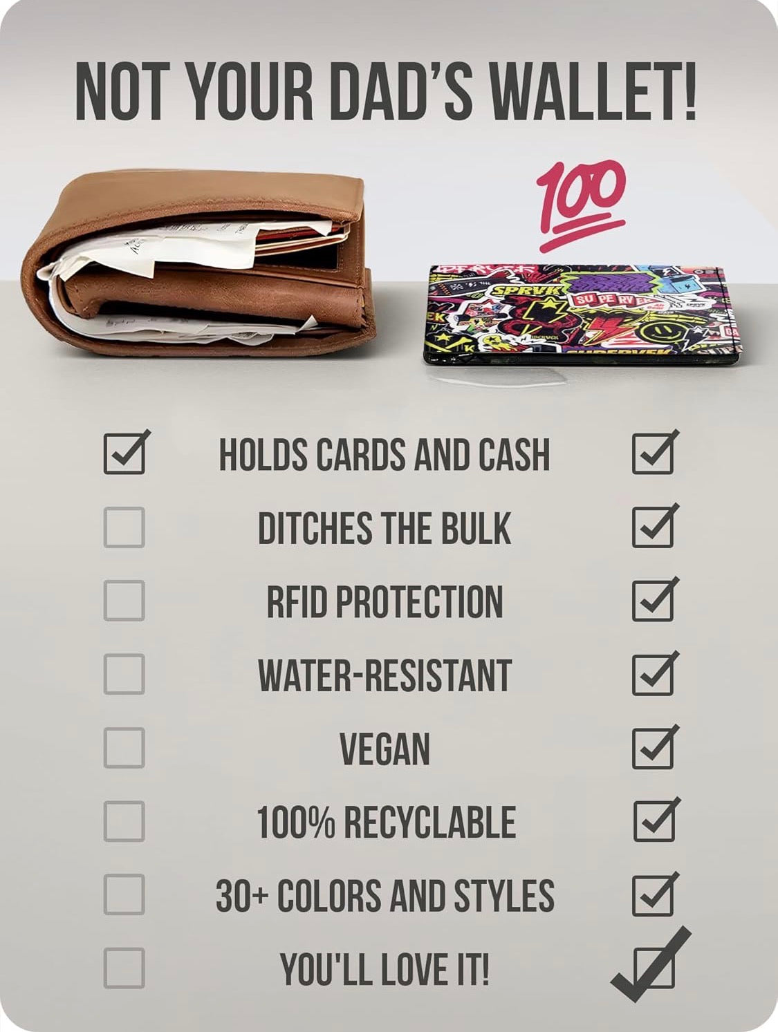 Supervek Sticker Paper Slim Wallet