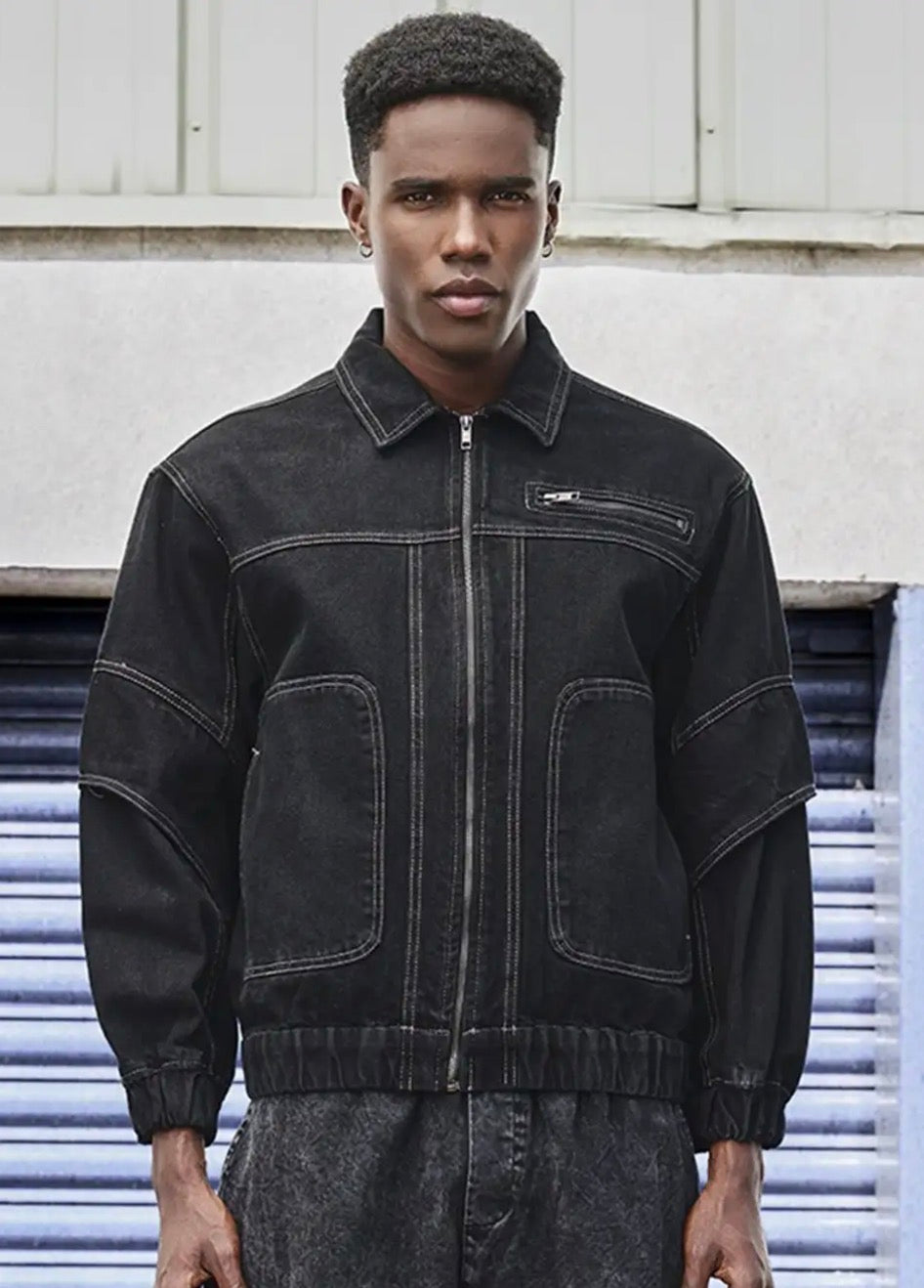 SNITCH Men Zip-Front Relaxed Fit Jacket